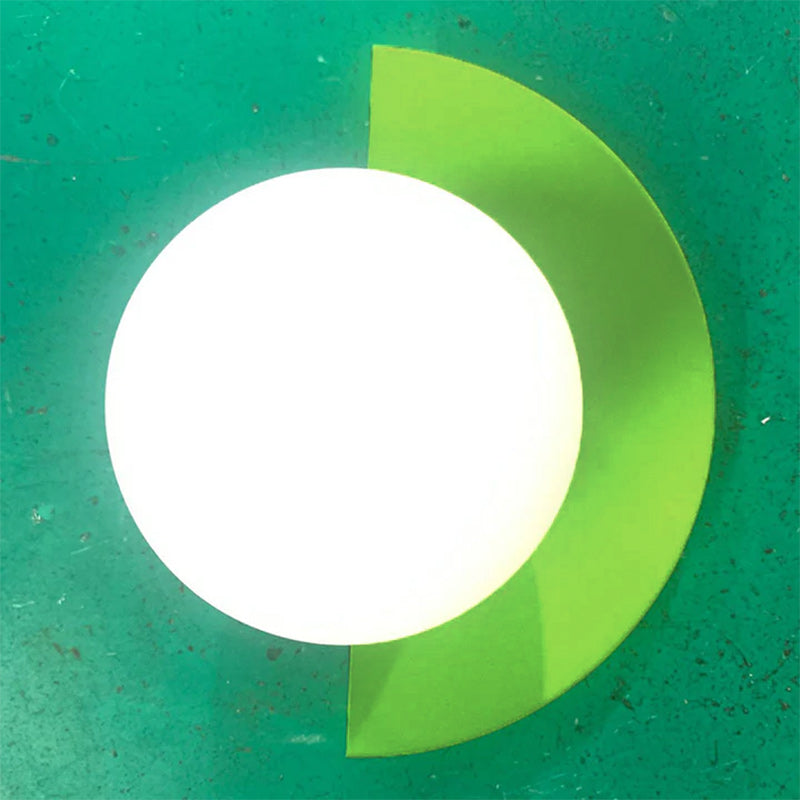 Modern Minimalist Glass Globe Wall Sconce | Semi-Circle Design