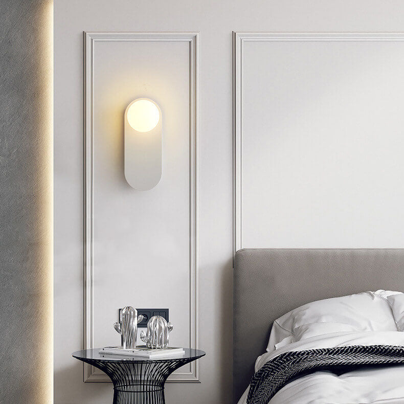 Nordic Minimalist Oval Wall Sconce | Glass Globe Design