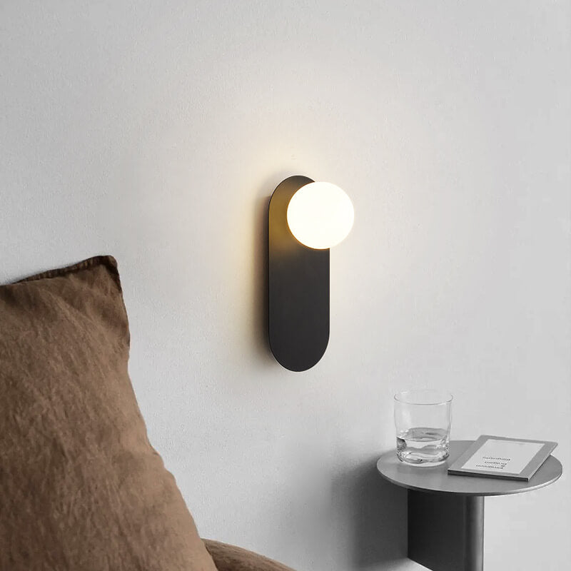 Nordic Minimalist Oval Wall Sconce | Glass Globe Design