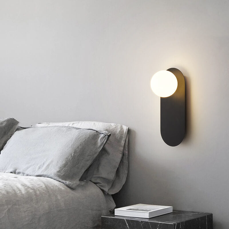 Nordic Minimalist Oval Wall Sconce | Glass Globe Design