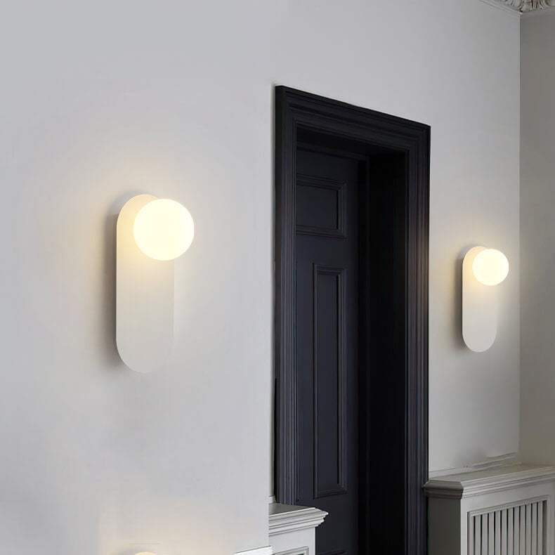 Nordic Minimalist Oval Wall Sconce | Glass Globe Design