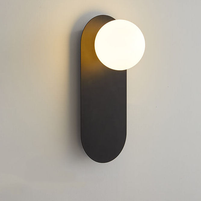 Nordic Minimalist Oval Wall Sconce | Glass Globe Design