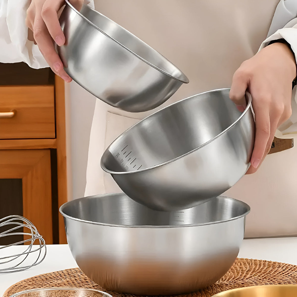 3pcs Stainless Steel Mixing Bowl Set 0