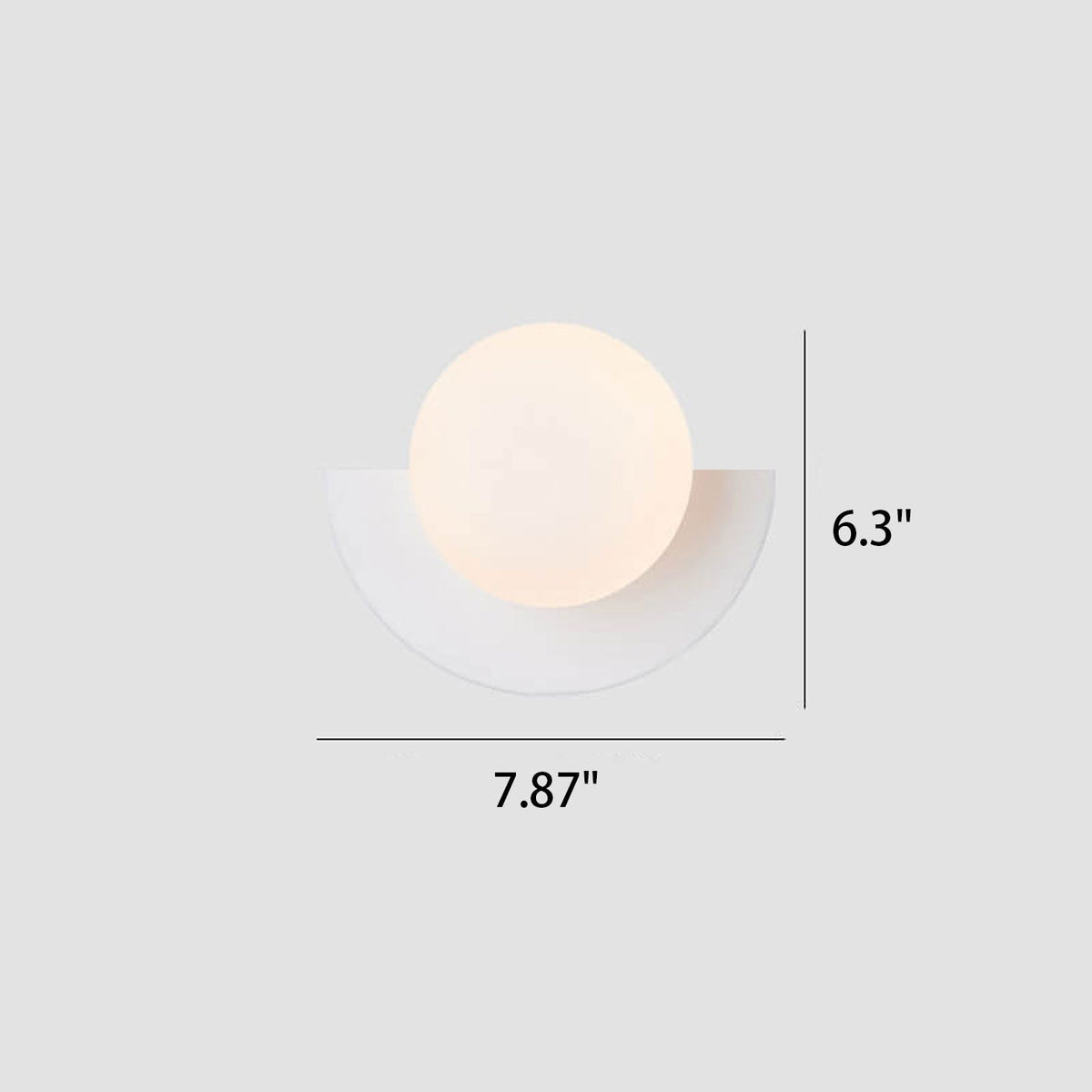 Modern Minimalist Glass Globe Wall Sconce | Semi-Circle Design