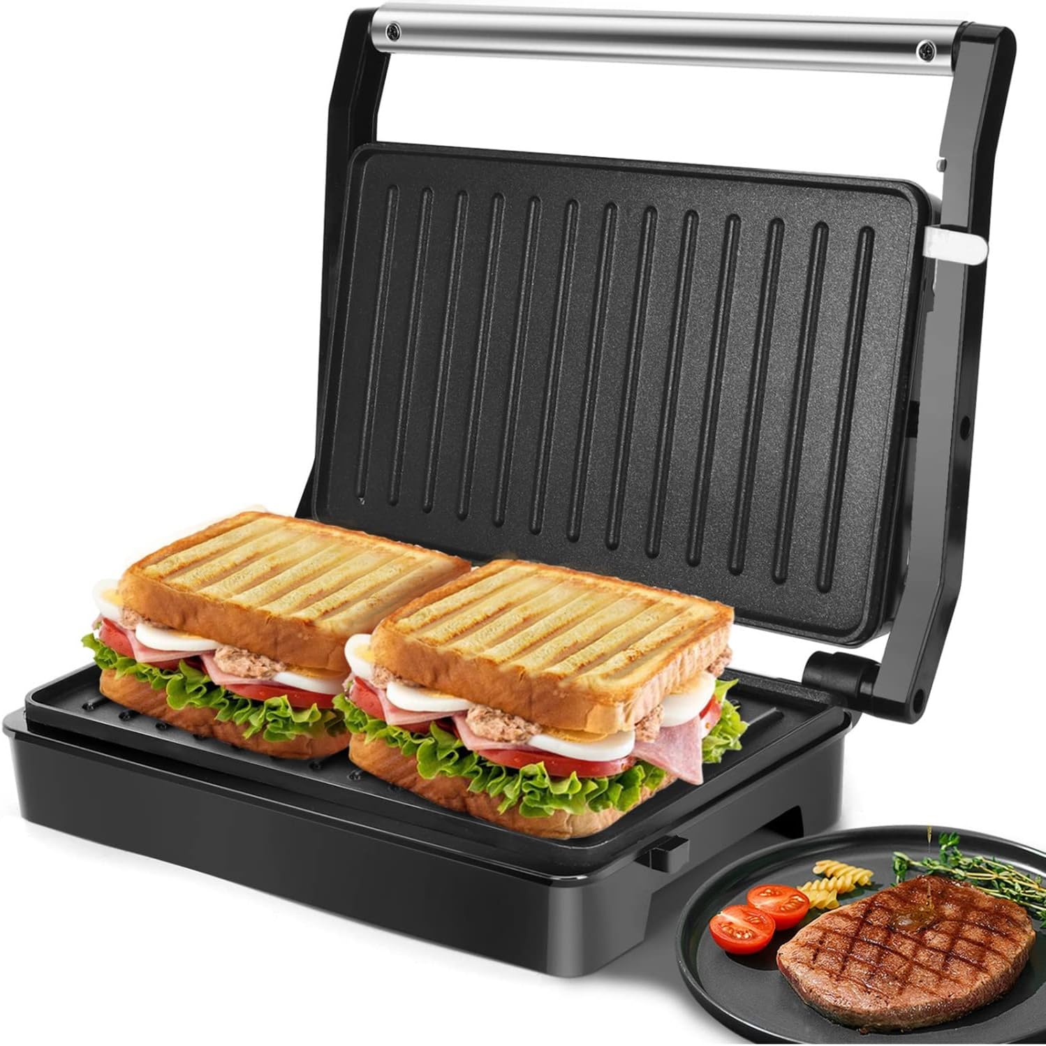 Panini Press Sandwich Maker - Professional Kitchen | Chef Quality | Food Prep