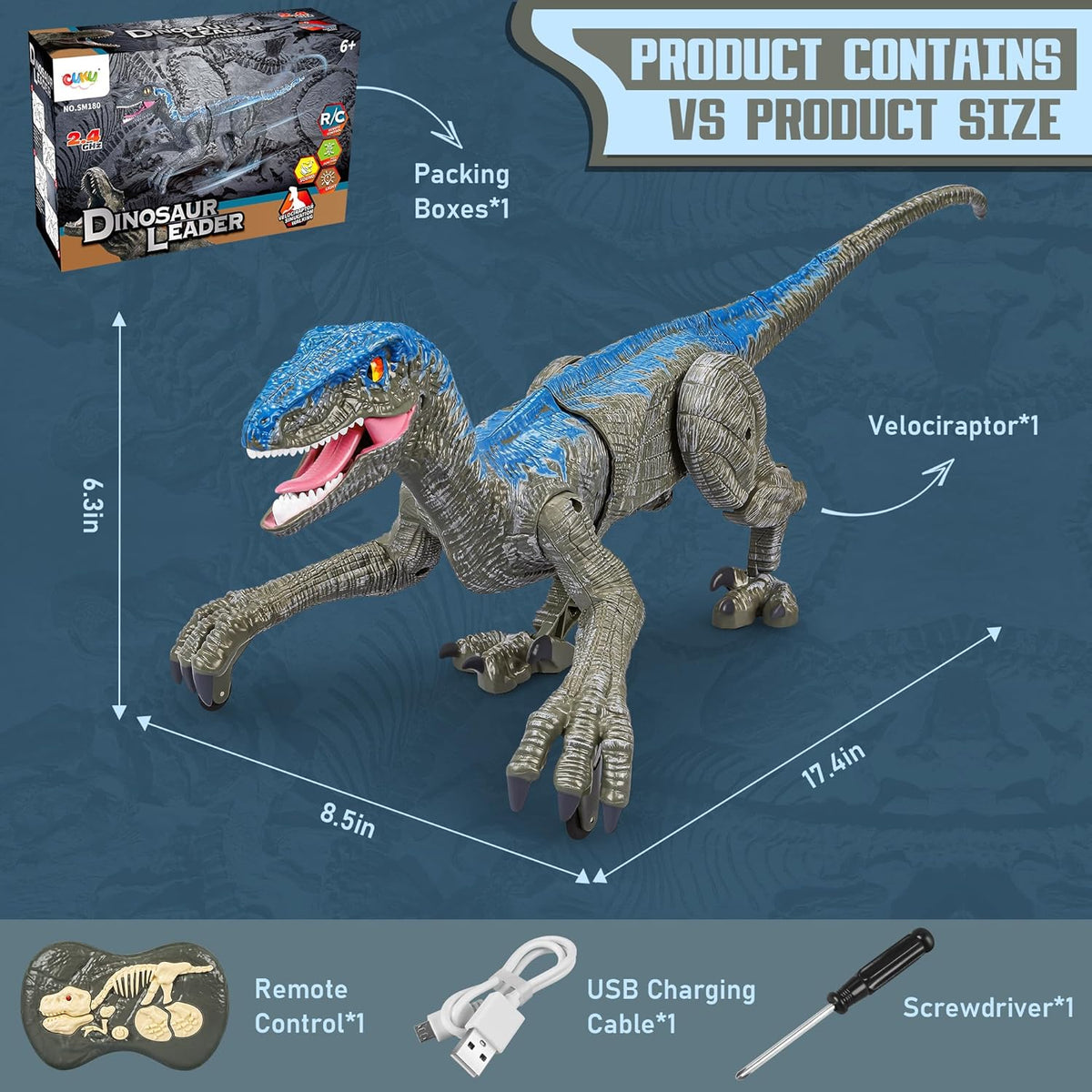 Rechargeable Walking Dinosaur Remote Control Toy