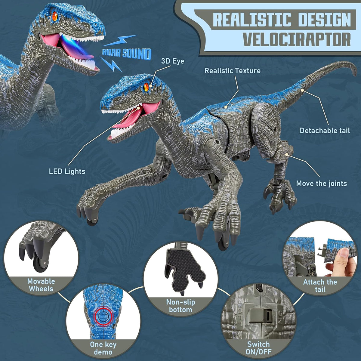Rechargeable Walking Dinosaur Remote Control Toy