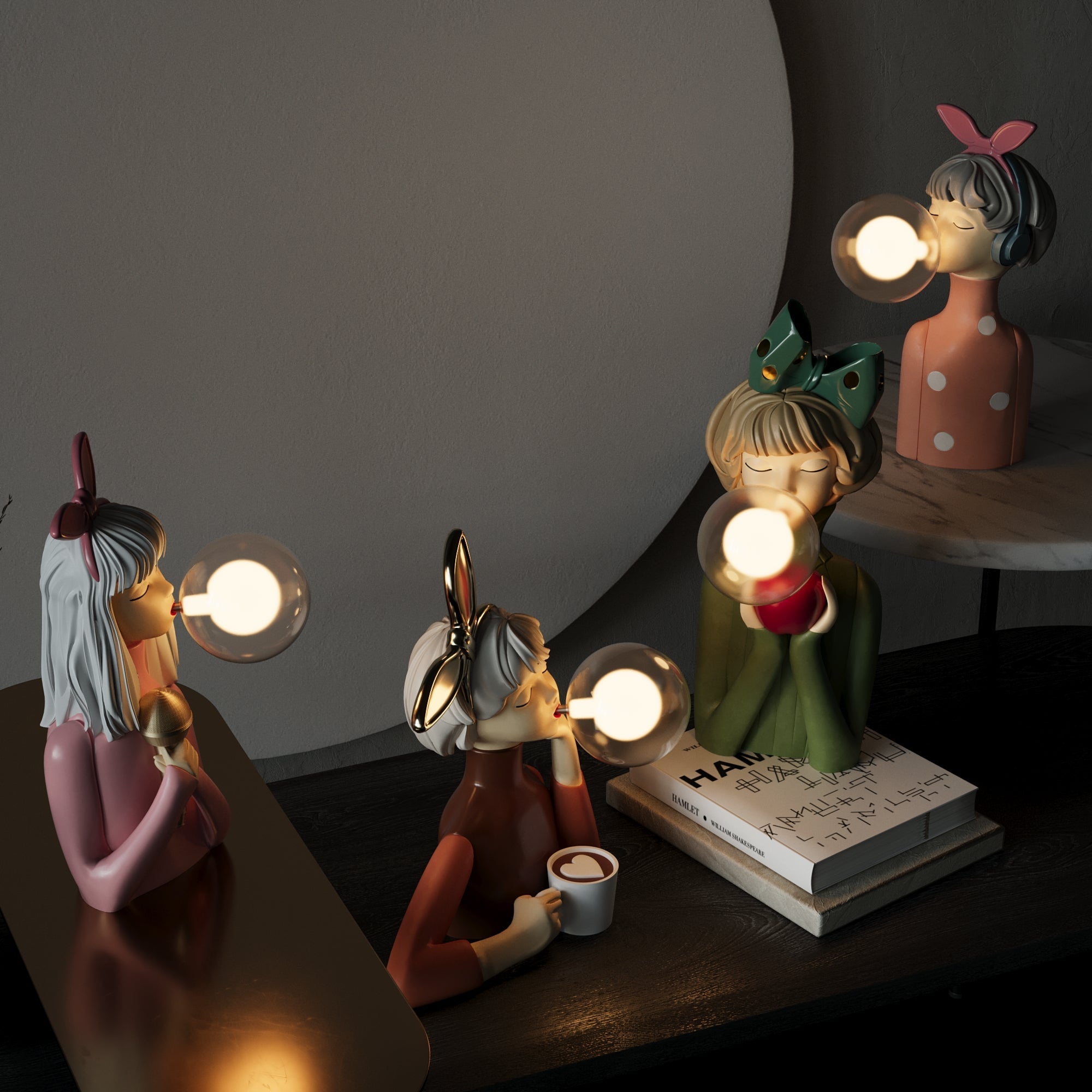 ArtisanCraft | Elegant Handmade Wood and Textile Bedside Table Lamp 6