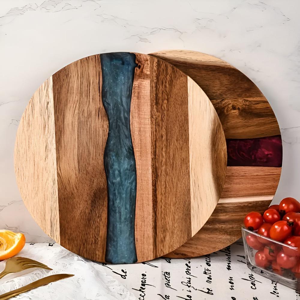 Artisan Epoxy Round Wood Chopping Board 1