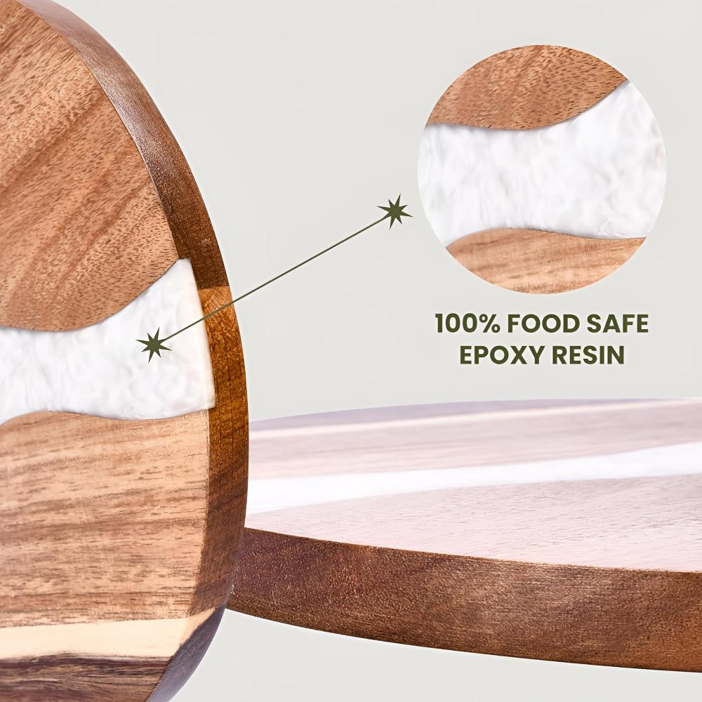 Artisan Epoxy Round Wood Chopping Board 7
