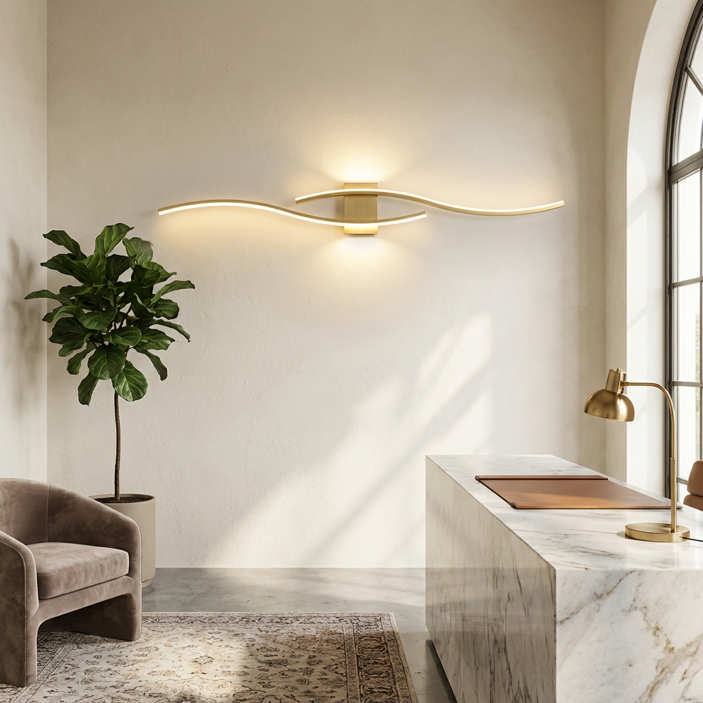 AureaWave | Elegant Dimmable Gold Wall Sconce Lighting for Modern Interiors 3