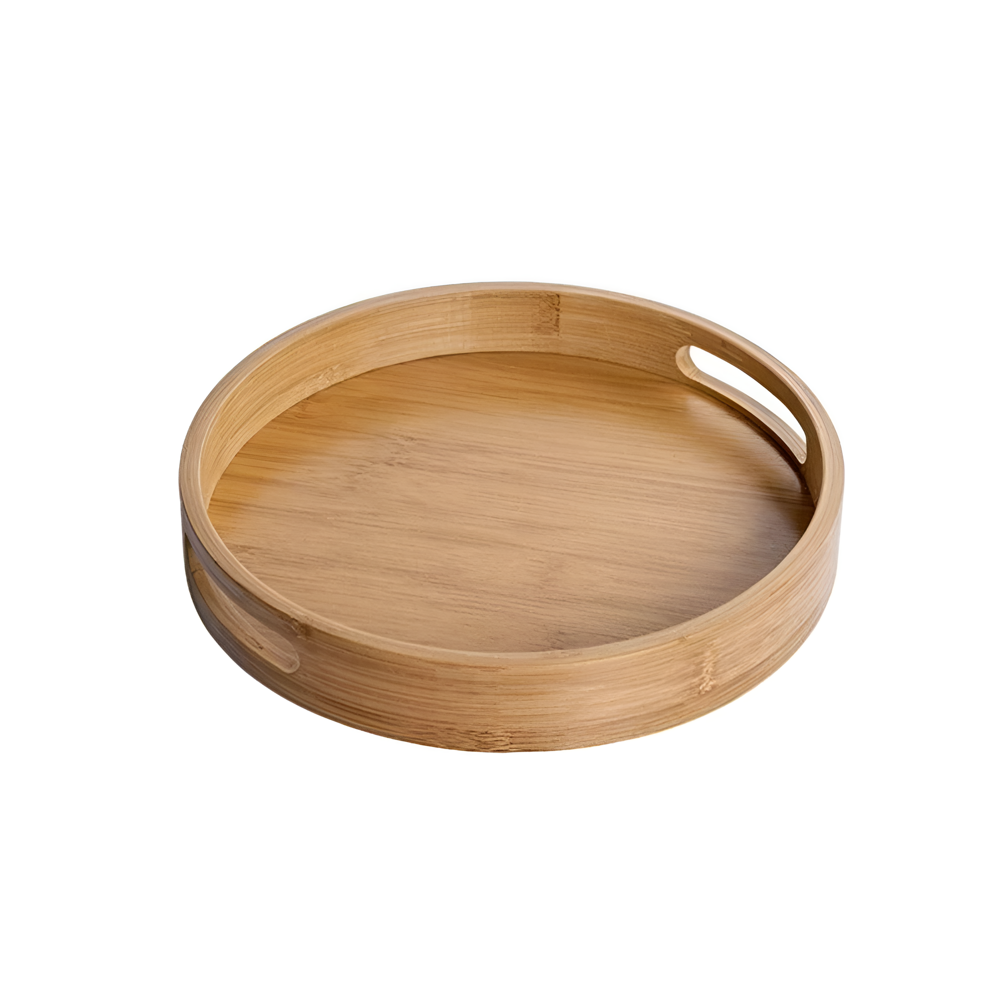 Bamboo Wood Round Serving Tray 0