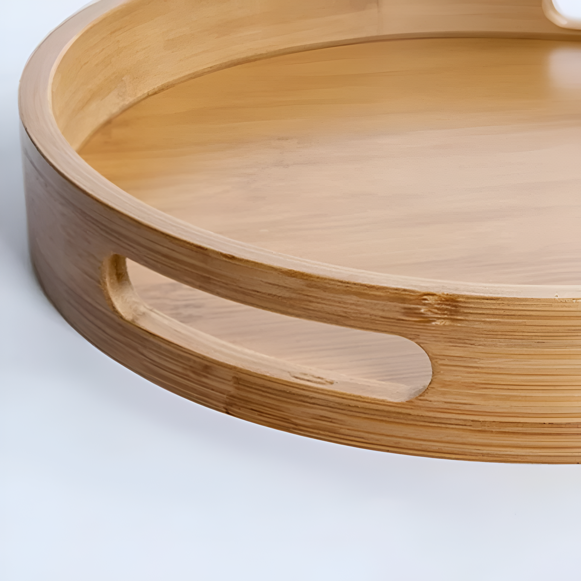 Bamboo Wood Round Serving Tray 3