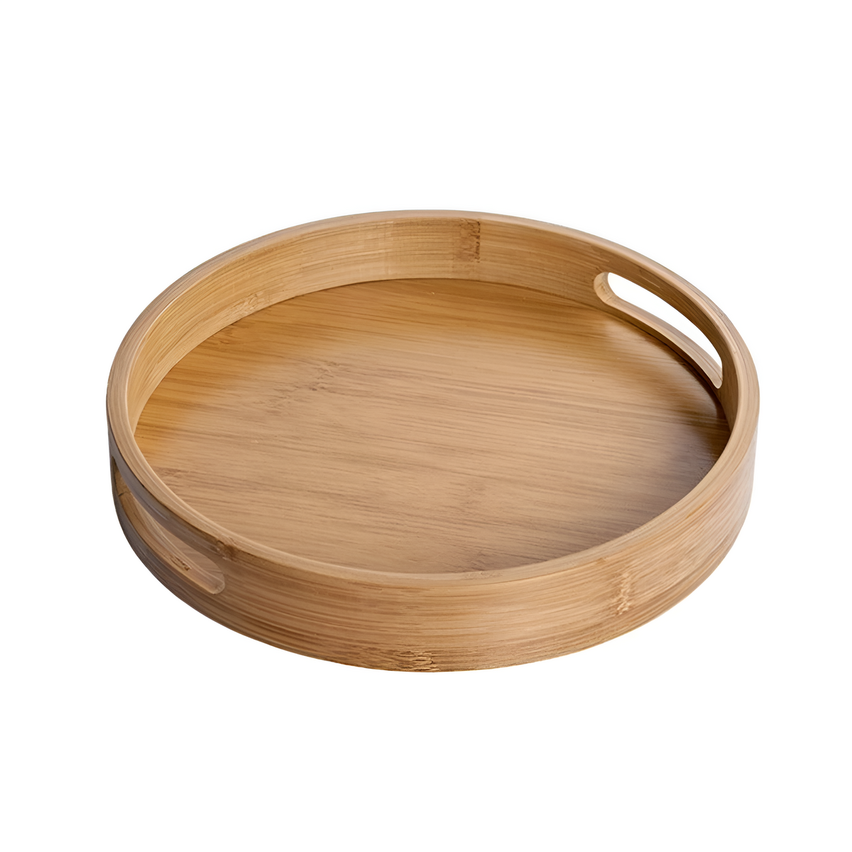 Bamboo Wood Round Serving Tray 9