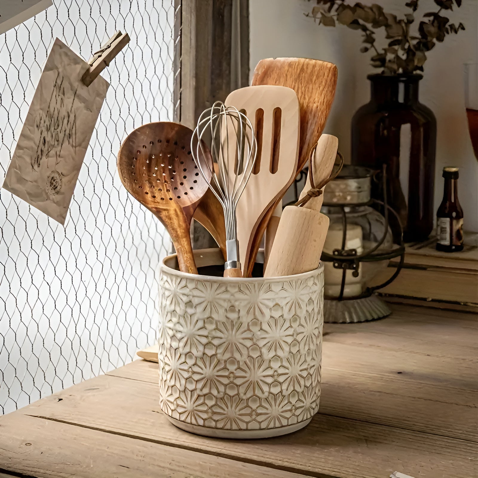 Bloom Craft Ceramic Utensil Holder 3