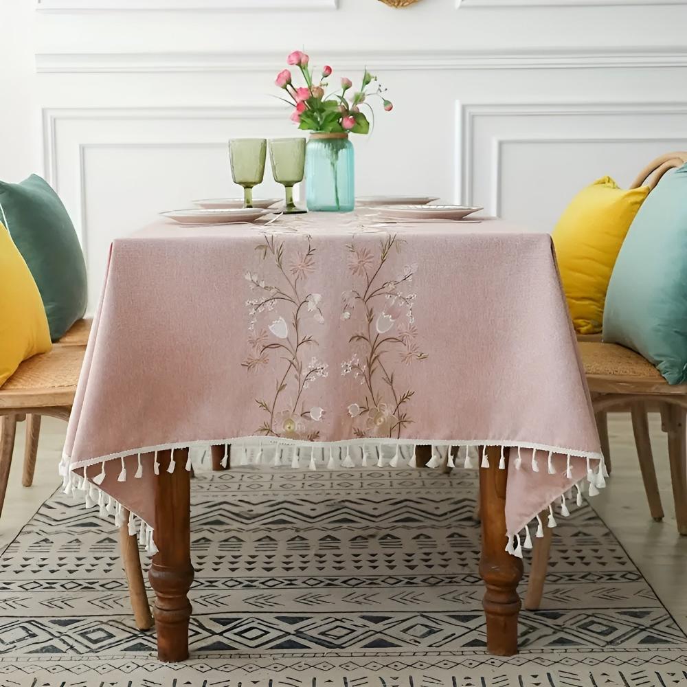 Blossom Weave Elegance Tablecloth 1