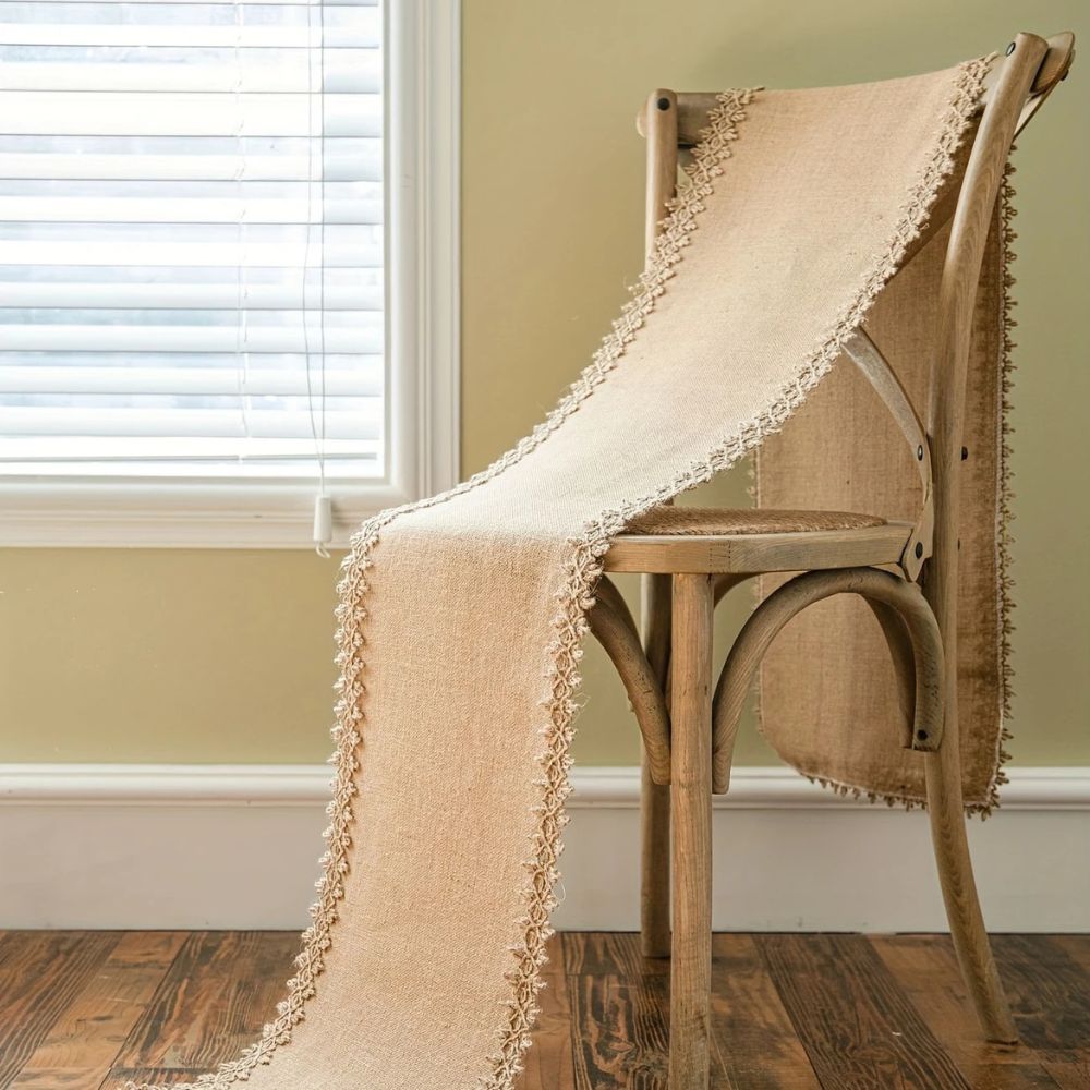 Burlap Charm Boho Table Runner 4