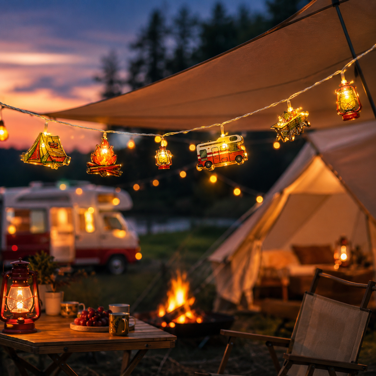 Warm White Battery Camping String Lights