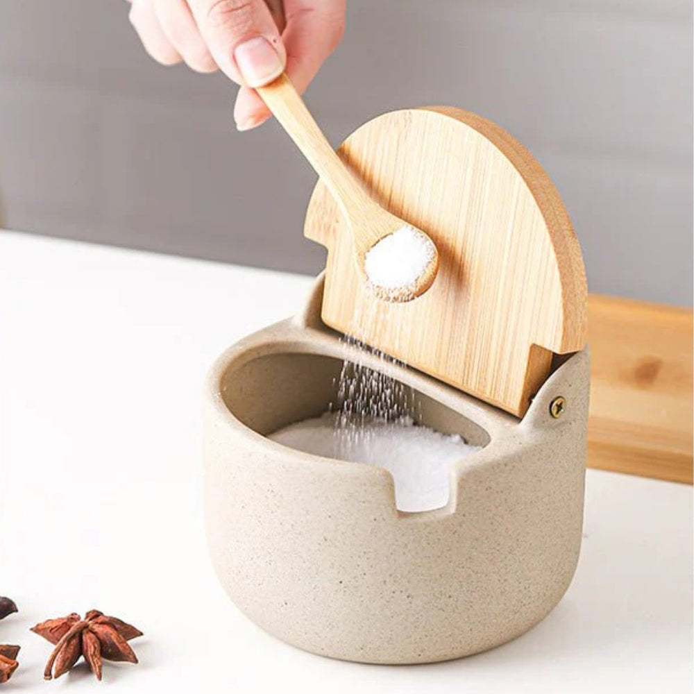 Ceramic Bamboo Spice Jar Set 7