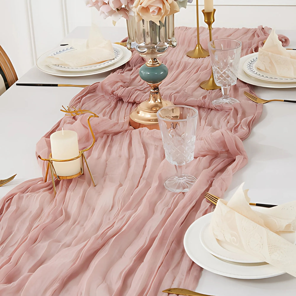 Cheesecloth Flowy Table Runner | 10 Pcs Set 10