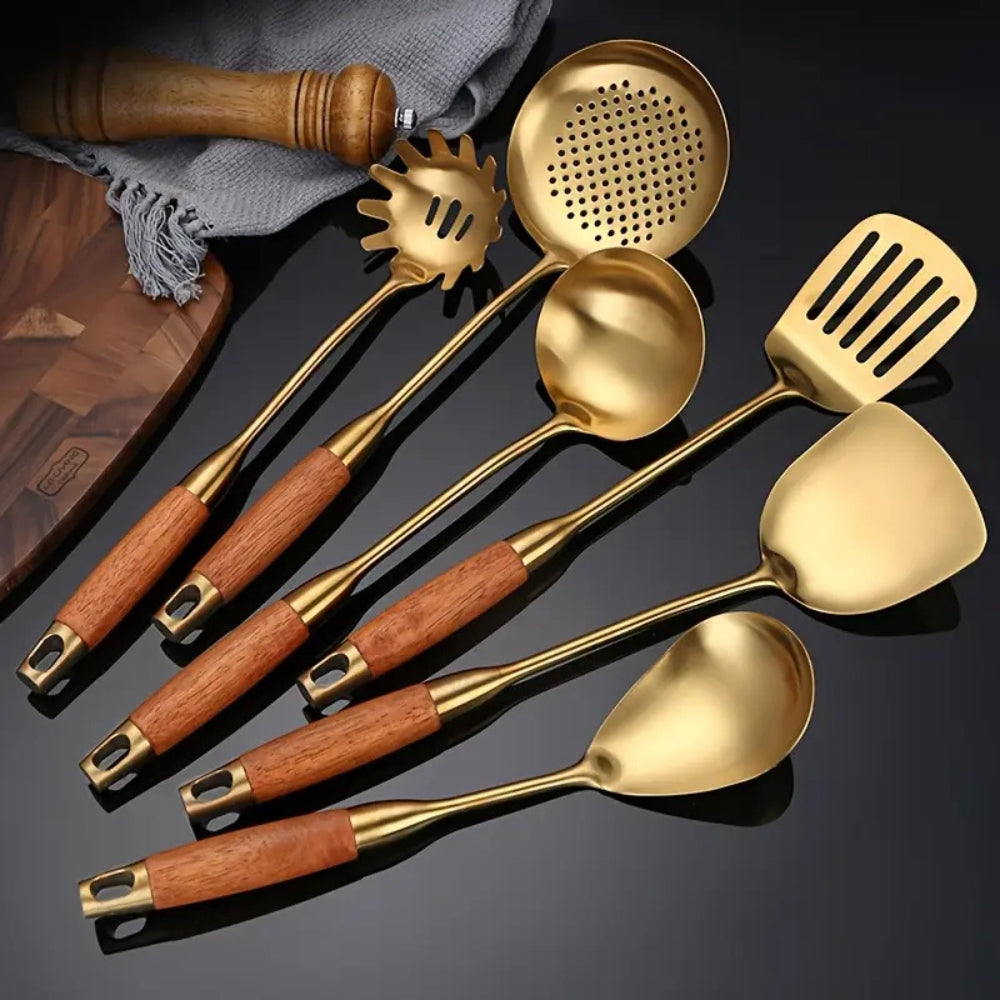 Chef’s Choice Golden Kitchen Utensils | 6pcs Set 0