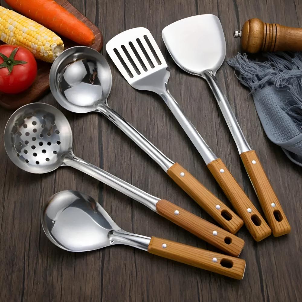 Classic Stainless Steel Kitchen Utensil Set (5 Sets) 4