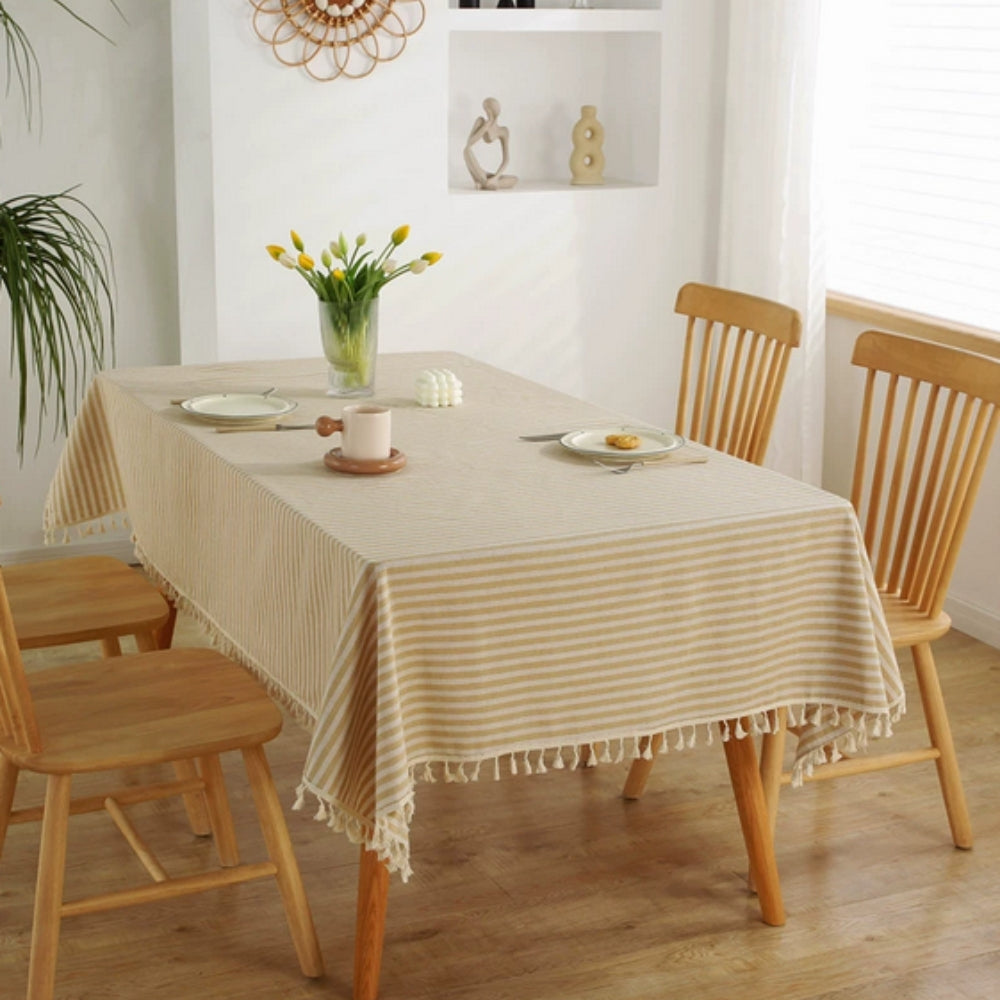 Classic Striped Tassel Table Cloth 12