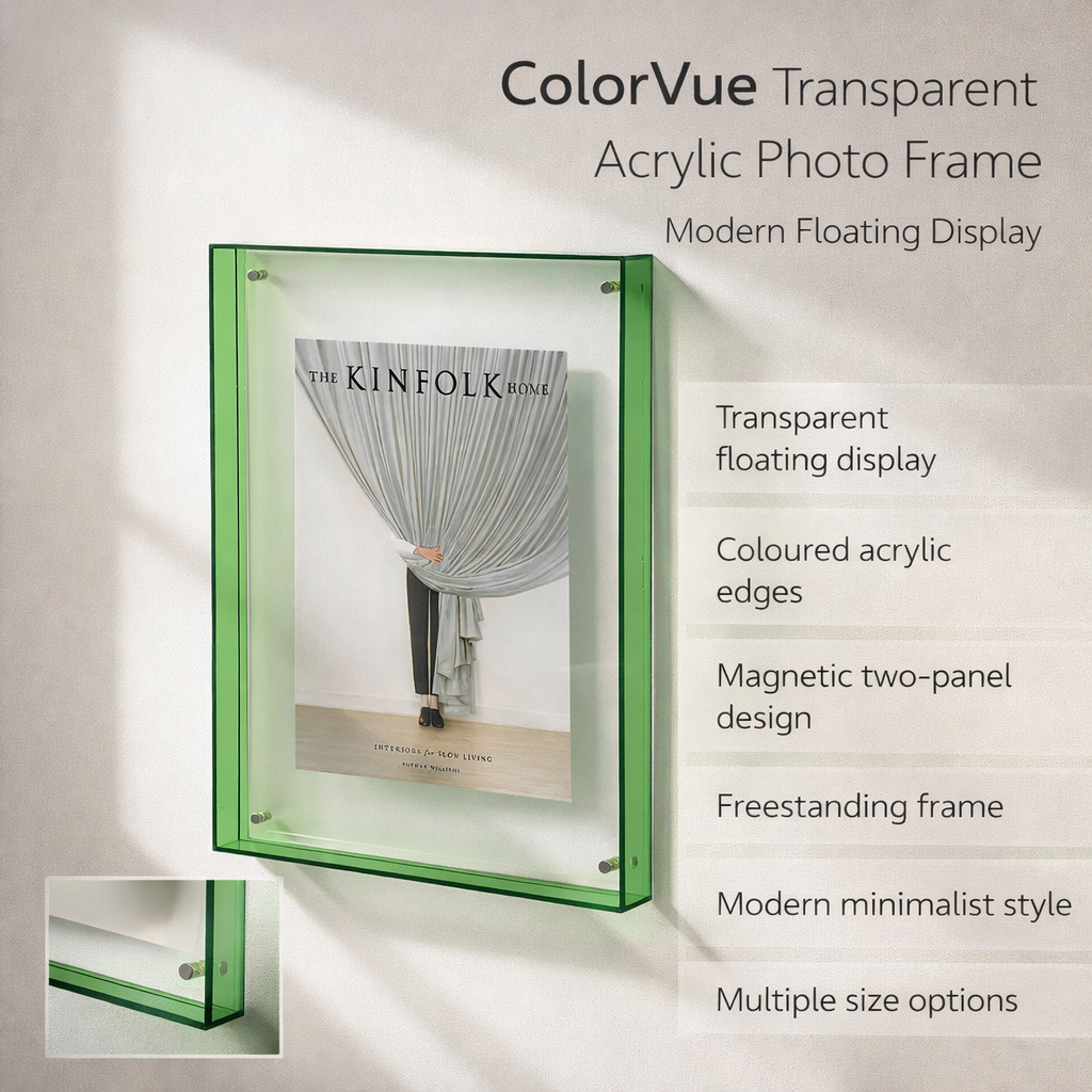 ColorVue Transparent Acrylic Photo Frame | Modern Floating Display