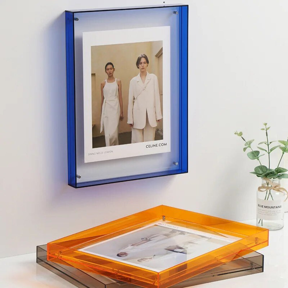 Acrylic Photo Frame | Floating colour border display