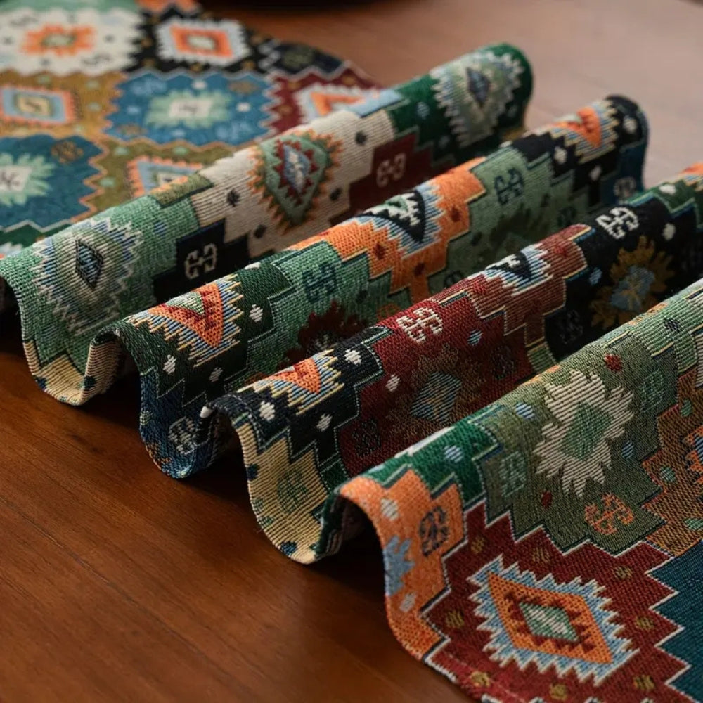 Colourful Geometric Tassel Table Runner Decor 4