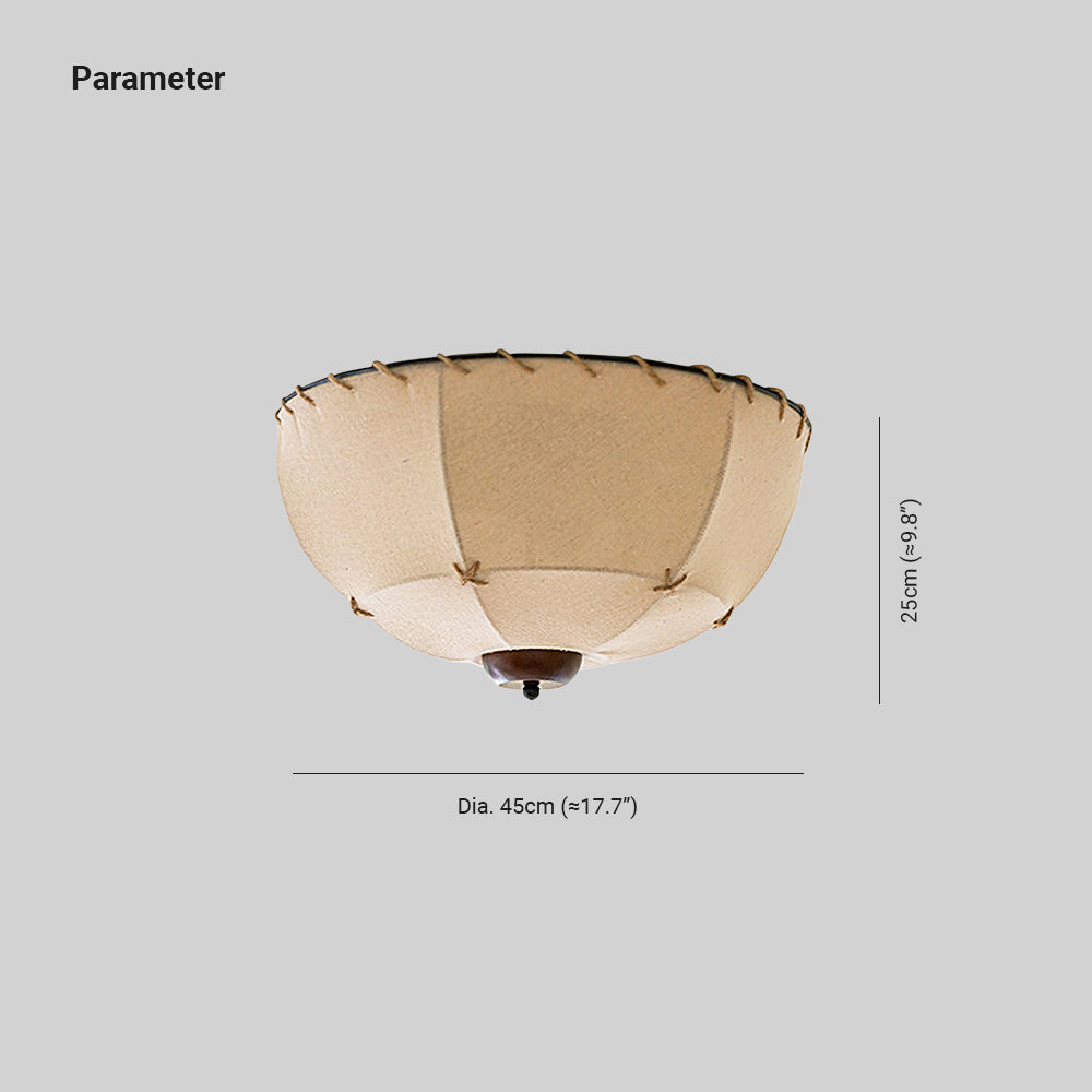 Rustic Wood Fabric Ceiling Light