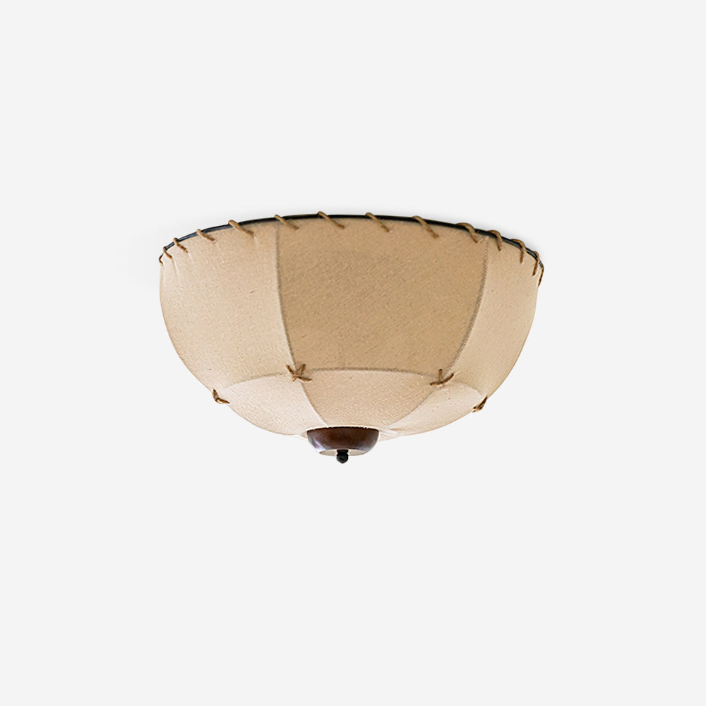Rustic Wood Fabric Ceiling Light