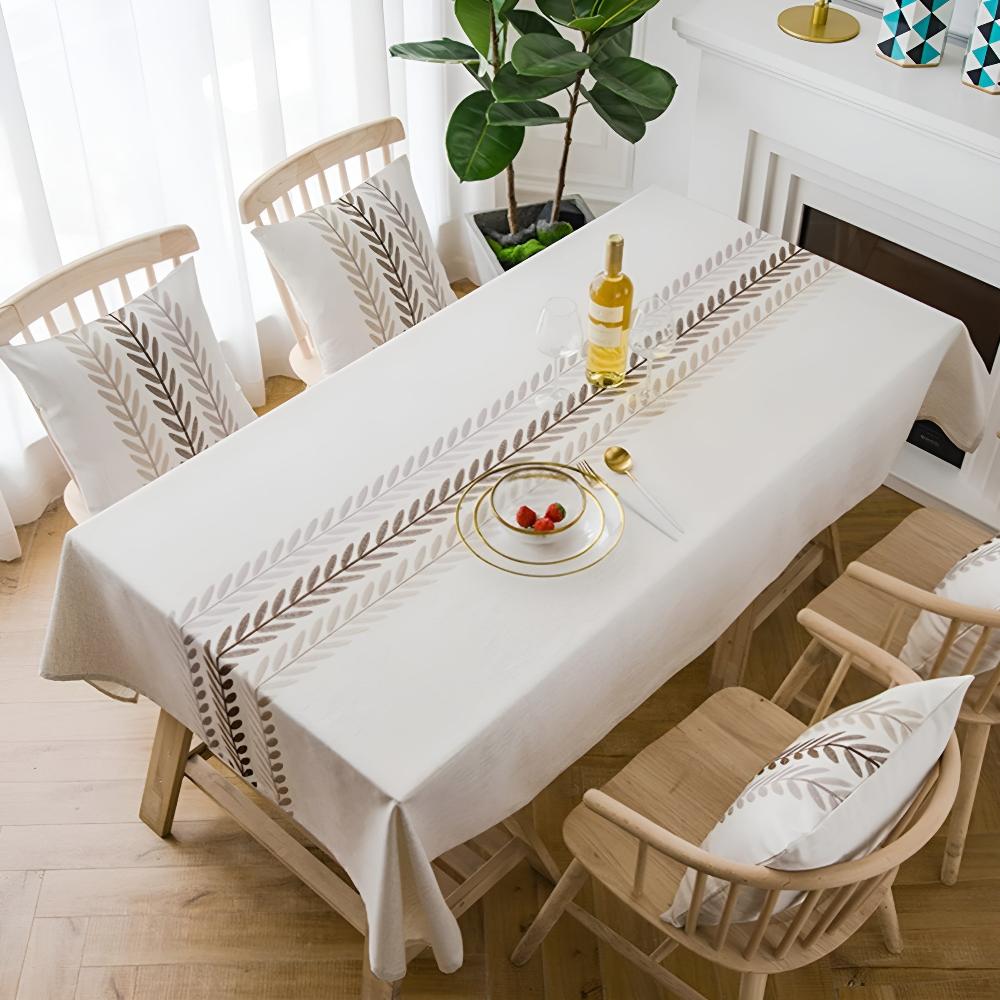 Elegance Leaves Embroidered Tablecloth 6