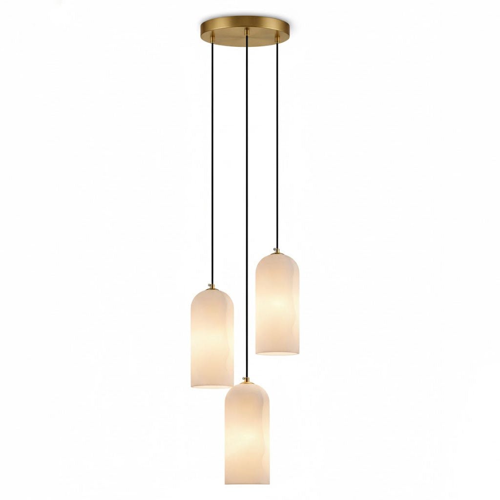 Elegant Alabaster Globe Pendant Light | Adjustable Height Hanging Light for Soft Illumination in Kitchen and Dining Spaces