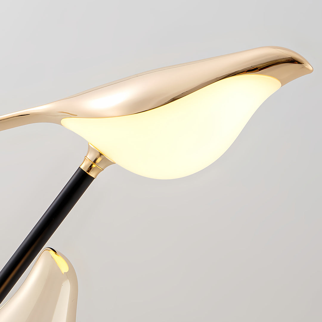 Elegant Gold Floor Lamp | Modern Standing Lamp with Unique Magpie Design | Artistic Lighting for Contemporary Living Rooms