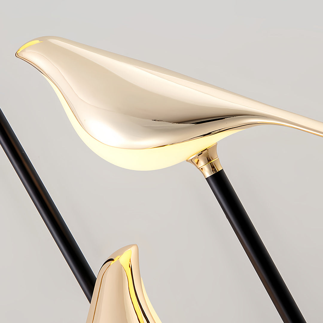 Elegant Gold Floor Lamp | Modern Standing Lamp with Unique Magpie Design | Artistic Lighting for Contemporary Living Rooms