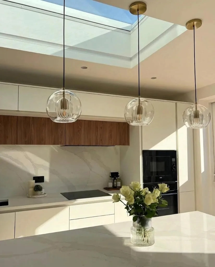 Elegant Lighting | Glass Pendant Light with Adjustable Cord | Modern Design for Kitchen and Dining Spaces