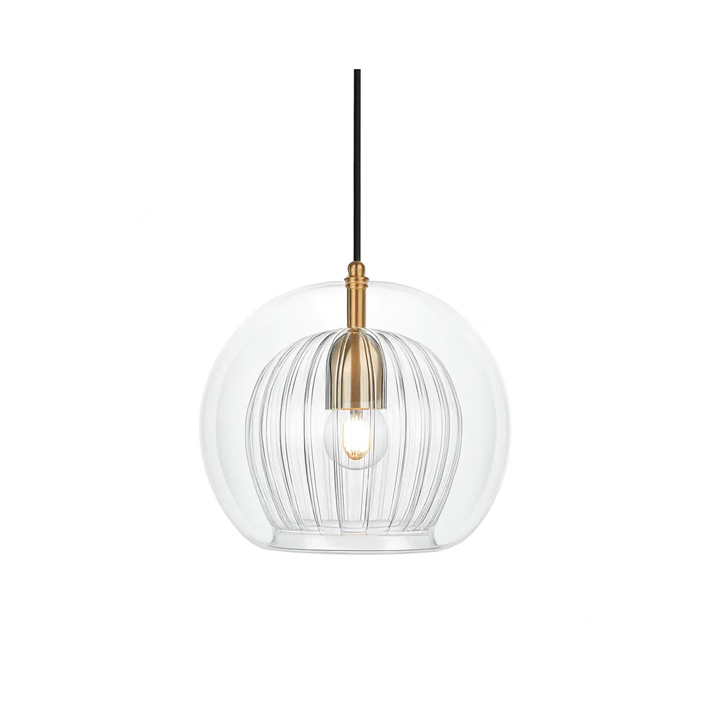Elegant Lighting | Glass Pendant Light with Adjustable Cord | Modern Design for Kitchen and Dining Spaces