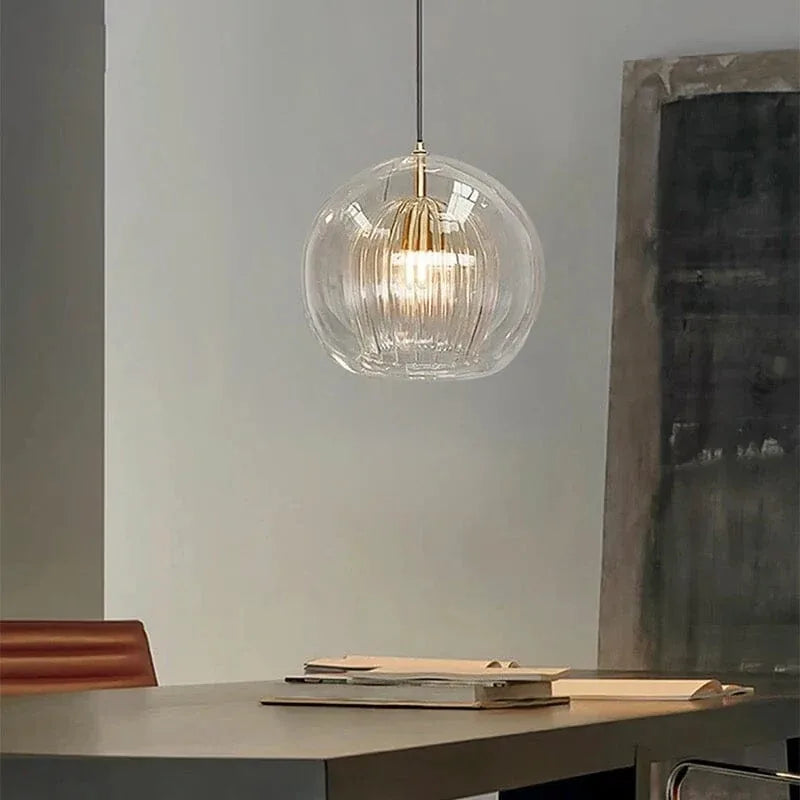 Elegant Lighting | Glass Pendant Light with Adjustable Cord | Modern Design for Kitchen and Dining Spaces