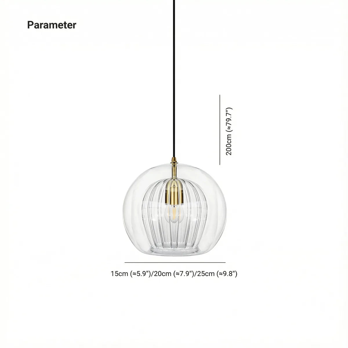 Elegant Lighting | Glass Pendant Light with Adjustable Cord | Modern Design for Kitchen and Dining Spaces