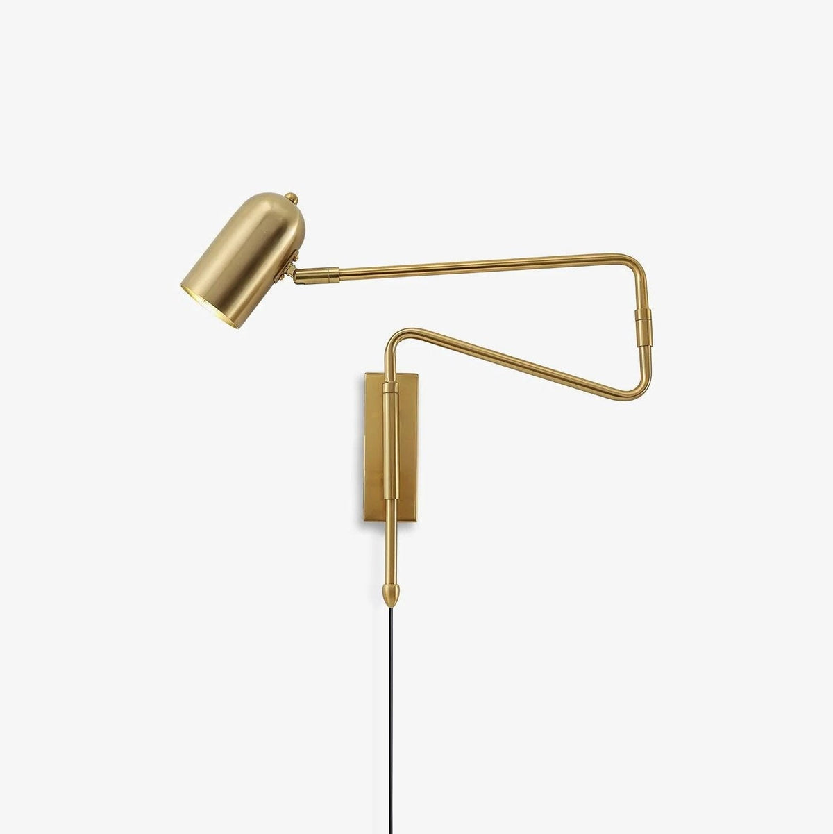 Elegant Metal Wall Light | Adjustable Swing Arm Sconce with Plug-In Design for Focused Illumination