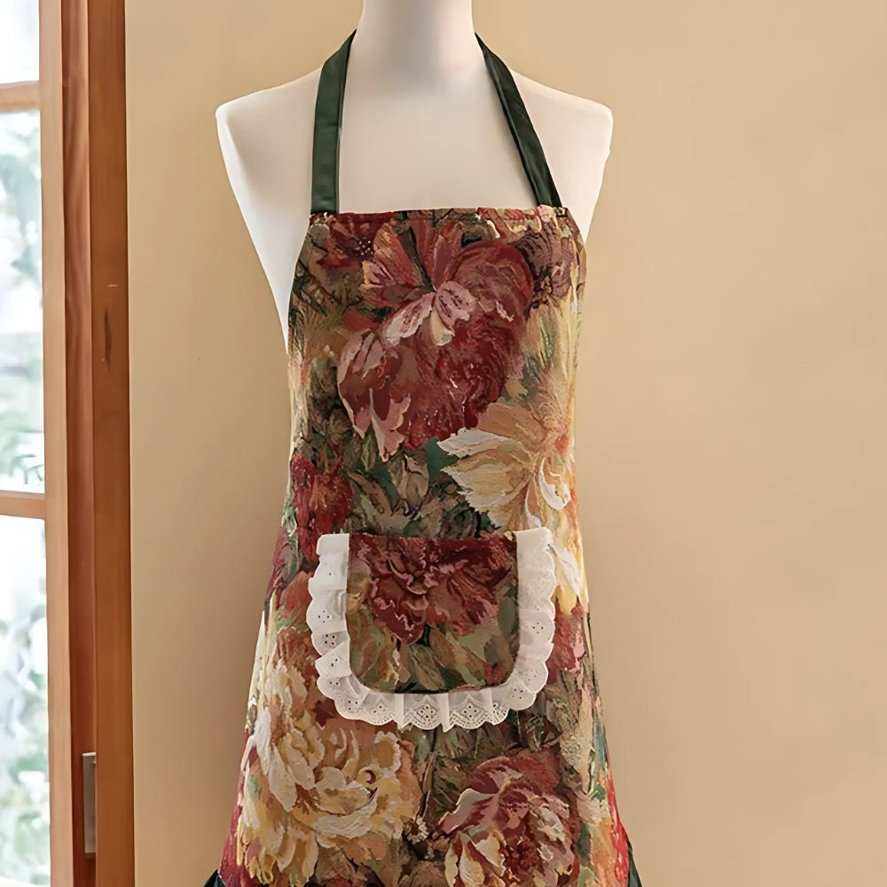 Elegant Oil-Proof Floral Apron 3