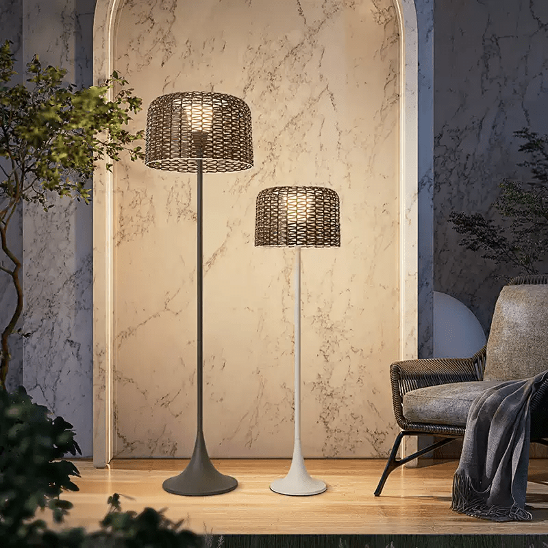 Elegant | Solar Garden Lights with Integrated LED & Waterproof Rattan Design for Stylish Outdoor Ambiance
