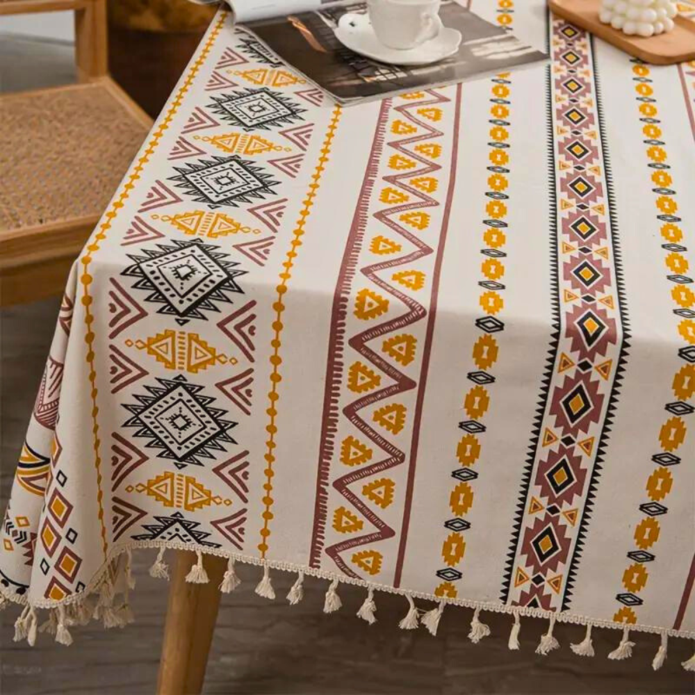 Exquisite Bohemian Tablecloth with Tassels 0
