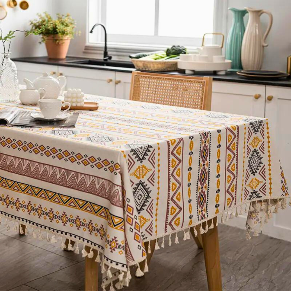 Exquisite Bohemian Tablecloth with Tassels 2