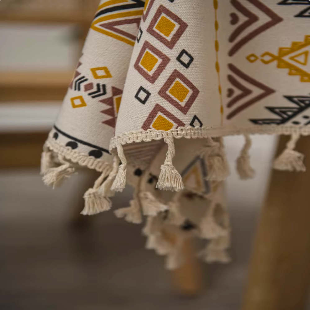 Exquisite Bohemian Tablecloth with Tassels 4