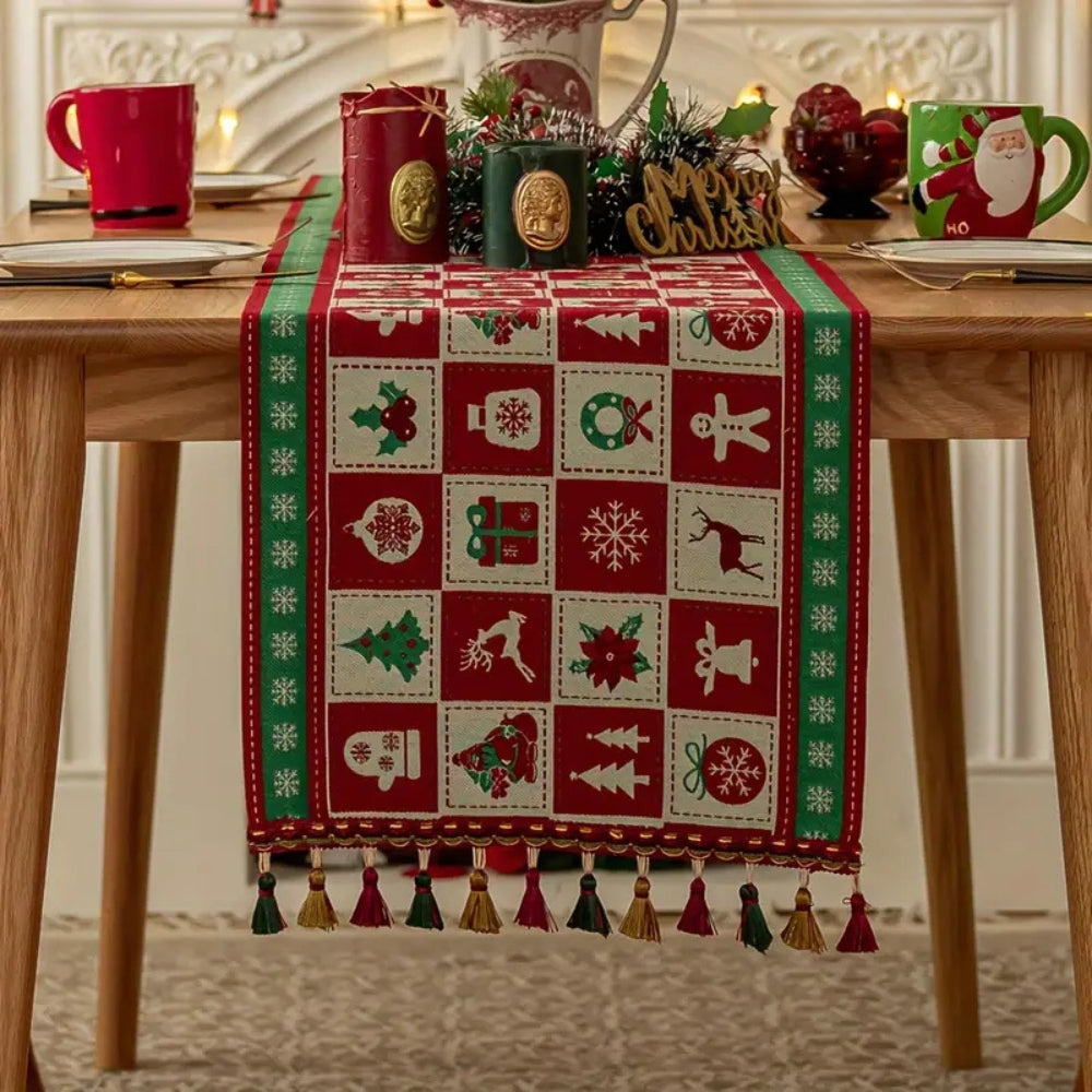 Festive Charm Holiday Table Runner 0