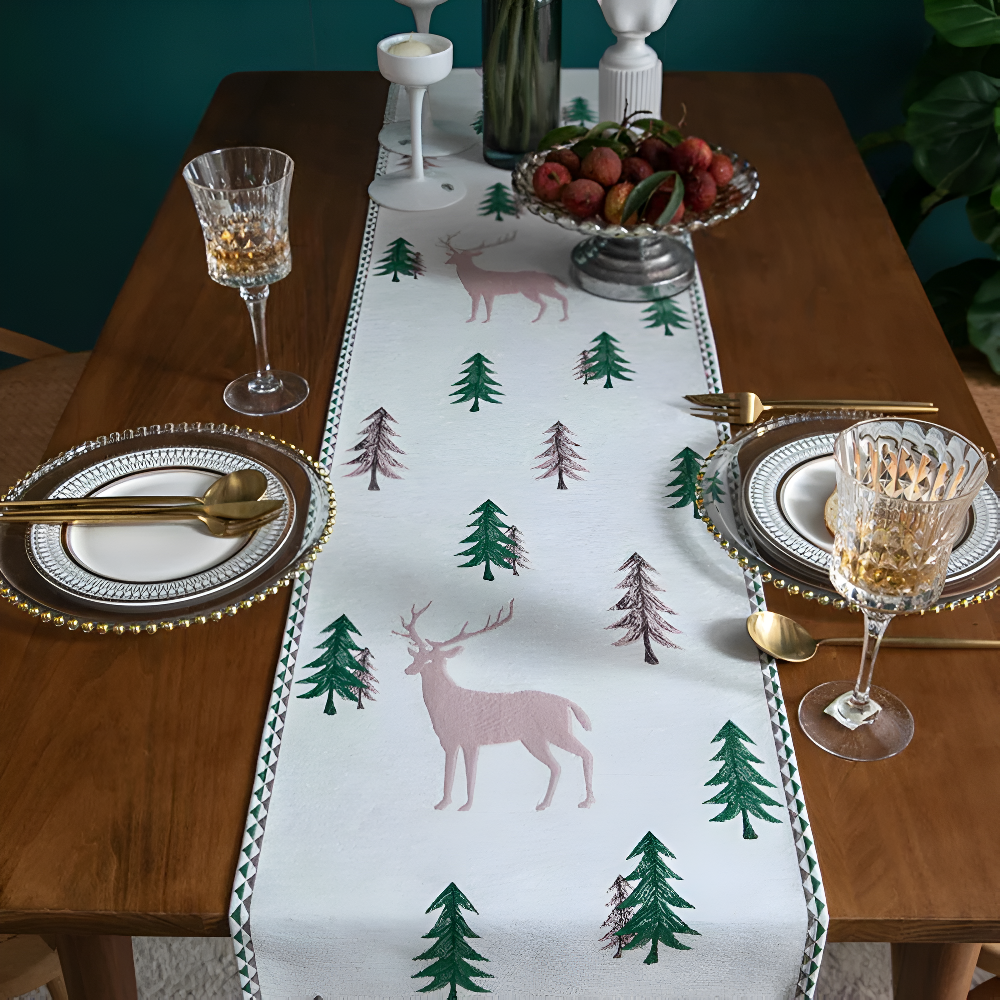 Festive Pine Tree Tassel Runner 2