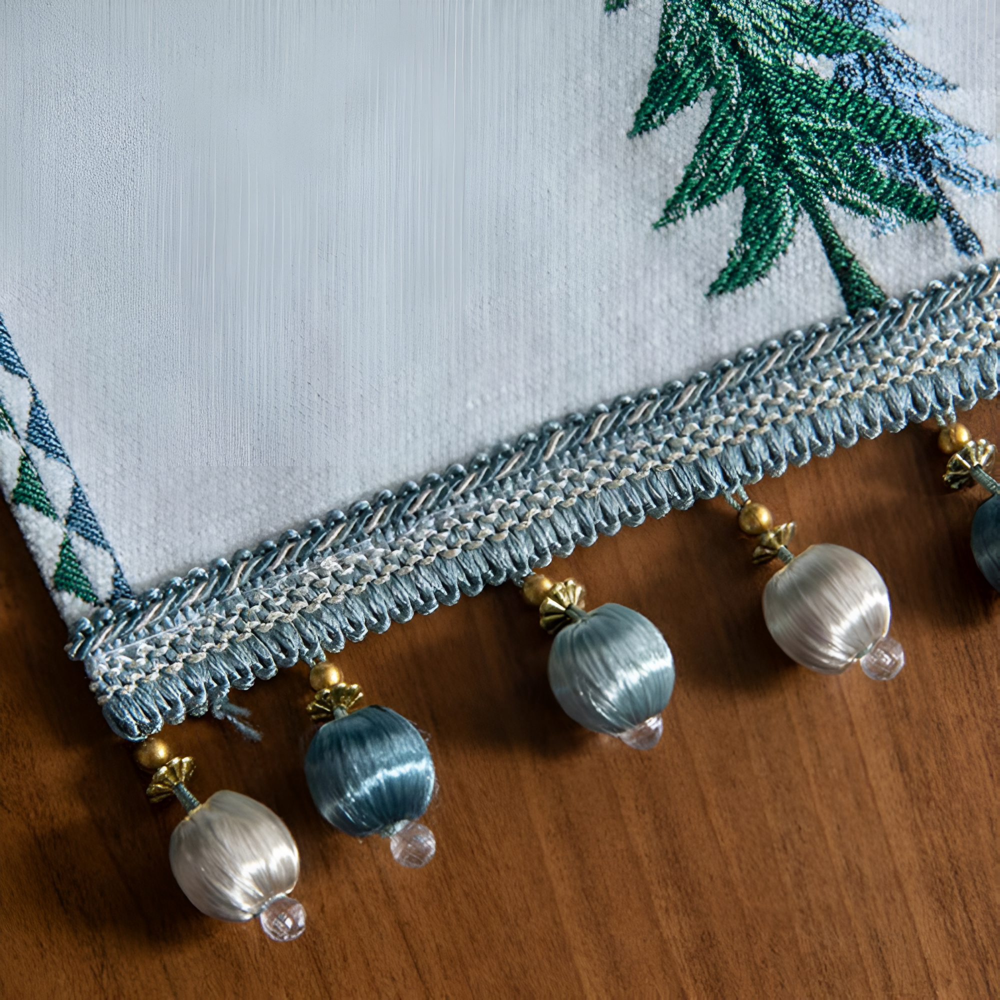 Festive Pine Tree Tassel Runner 4