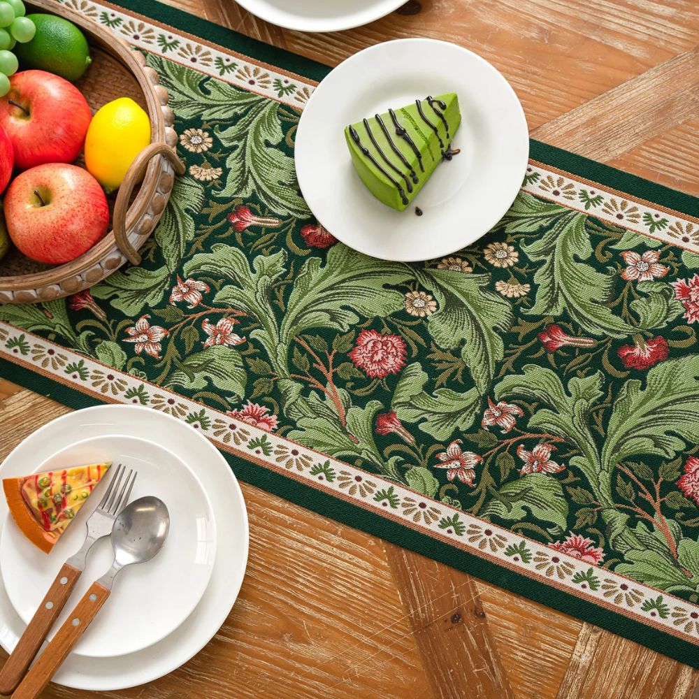 Flora Vine Embroidered Table Runner 5
